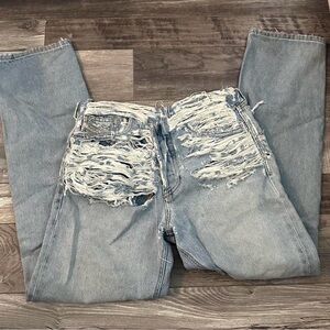 Diesel Mid-Rise Distressed Ripped Jeans